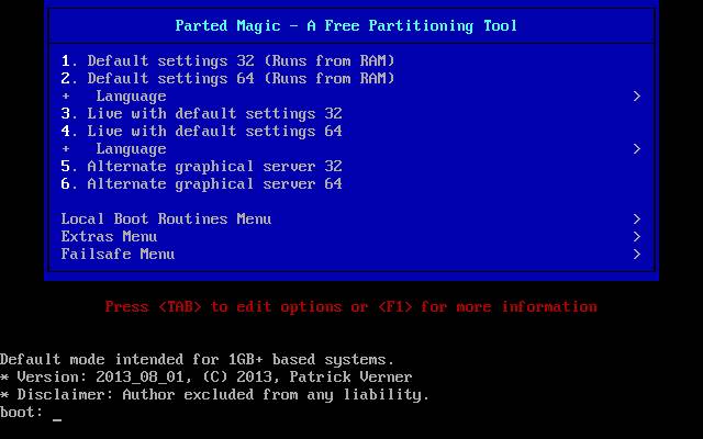 PartedMagic-01-Starten