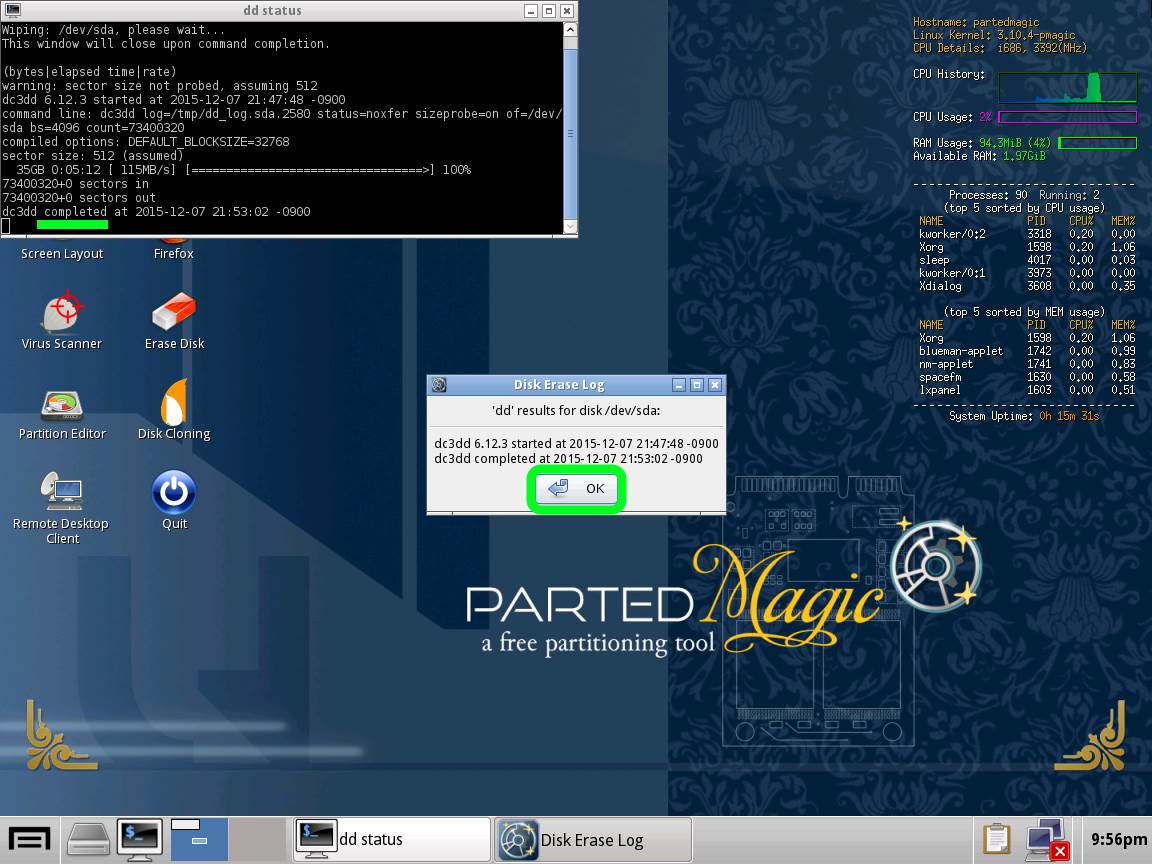PartedMagic-07-dd-results-for-disk